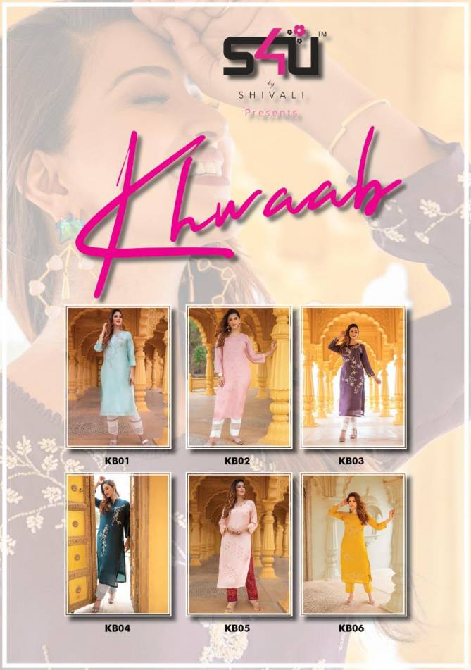 S4u Khwaab Muslin Designer Exclusive	Masleen Kurti With Bottom Collection